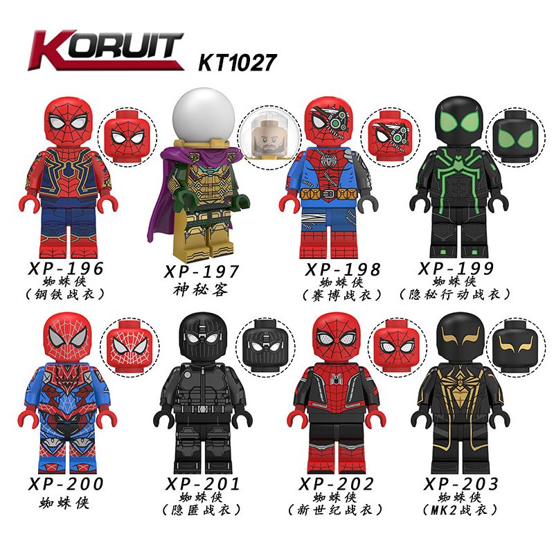 KORUIT XP KT1027 1027 non Lego HÀNG TRĂM NGƯỜI 8 NHỆN bộ đồ chơi xếp lắp ráp ghép mô hình Super Heroes Siêu Nhân Anh Hùng