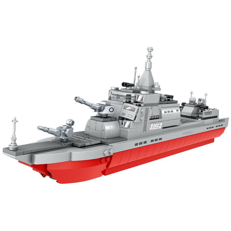 ZHEGAO QL2122 2122 non Lego 055 KHU TRỤC HẠM bộ đồ chơi xếp lắp ráp ghép mô hình Military Army WARSHIPS FIGHTING PIONEER 055 DESTROYER Quân Sự Bộ Đội 530 khối