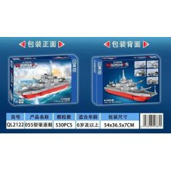 ZHEGAO QL2122 2122 non  055 KHU TRỤC HẠM bộ đồ chơi xếp lắp ráp ghép mô hình Military Army WARSHIPS FIGHTING PIONEER 055 DESTROYER Quân Sự Bộ Đội 530 khối