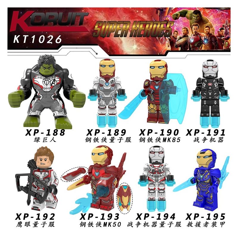 KORUIT KT1026 1026 XP non Lego HÀNG TRĂM NGƯỜI 8 LIÊN MINH AVENGERS bộ đồ chơi xếp lắp ráp ghép mô hình Super Heroes Siêu Nhân Anh Hùng