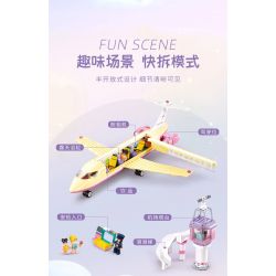 SLUBAN M38-B1166 B1166 1166 M38B1166 38-B1166 non  GIẤC MƠ HỒNG BẮT ĐẦU HÀNH TRÌNH KỲ NGHỈ TRÊN MÁY BAY bộ đồ chơi xếp lắp ráp ghép mô hình Girl HOLIDAY PLANE Con Gái 384 khối