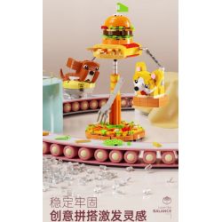 QIZHILE 93004 non  CÂN BẰNG THIÊN ĐƯỜNG CARB bộ đồ chơi xếp lắp ráp ghép mô hình HAPPY CARB