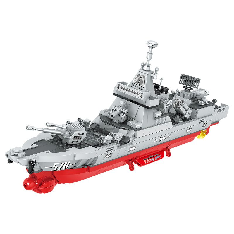 ZHEGAO QL2117 2117 non Lego 055 KHU TRỤC HẠM bộ đồ chơi xếp lắp ráp ghép mô hình Military Army WARSHIPS FIGHTING PIONEER 055 DESTROYER Quân Sự Bộ Đội 1102 khối