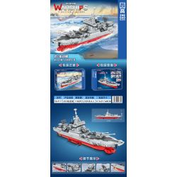 ZHEGAO QL2117 2117 non  055 KHU TRỤC HẠM bộ đồ chơi xếp lắp ráp ghép mô hình Military Army WARSHIPS FIGHTING PIONEER 055 DESTROYER Quân Sự Bộ Đội 1102 khối
