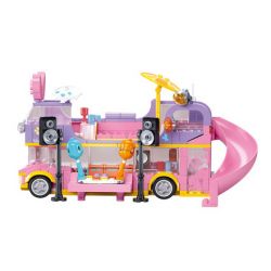 SLUBAN M38-B1165 B1165 1165 M38B1165 38-B1165 non  GIẤC MƠ HỒNG BỮA TIỆC CẮM TRẠI TRÊN XE BUÝT BUNNY bộ đồ chơi xếp lắp ráp ghép mô hình Girl BUS CONCERT Con Gái 412 khối