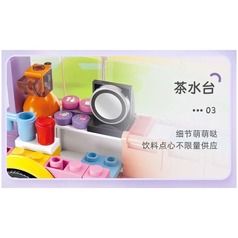 SLUBAN M38-B1165 B1165 1165 M38B1165 38-B1165 non  GIẤC MƠ HỒNG BỮA TIỆC CẮM TRẠI TRÊN XE BUÝT BUNNY bộ đồ chơi xếp lắp ráp ghép mô hình Girl BUS CONCERT Con Gái 412 khối