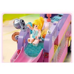 SLUBAN M38-B1165 B1165 1165 M38B1165 38-B1165 non  GIẤC MƠ HỒNG BỮA TIỆC CẮM TRẠI TRÊN XE BUÝT BUNNY bộ đồ chơi xếp lắp ráp ghép mô hình Girl BUS CONCERT Con Gái 412 khối