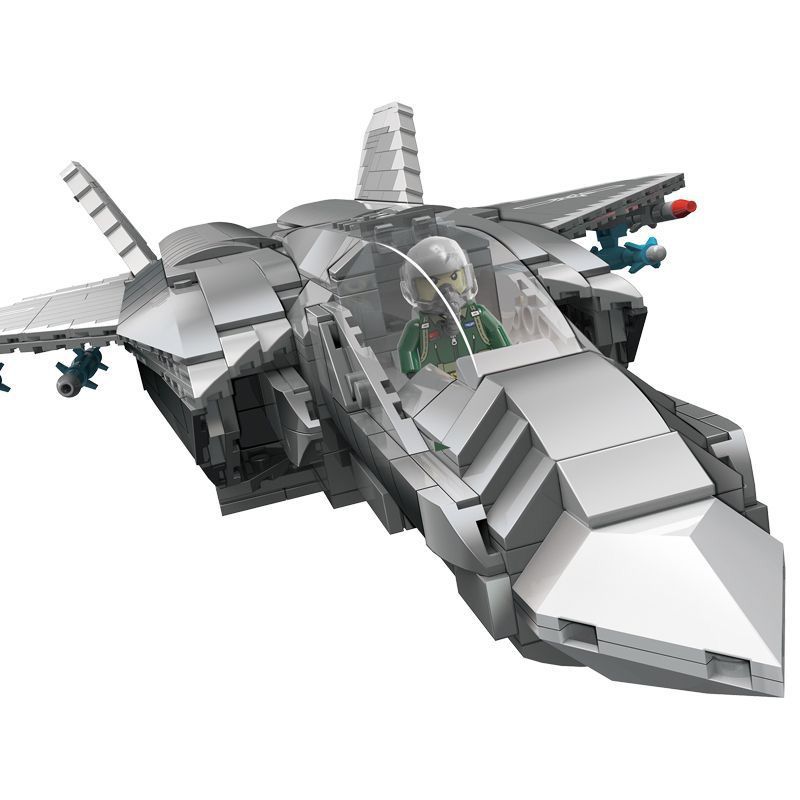 ZHEGAO QJ5072 5072 non Lego MÁY BAY CHIẾN ĐẤU J-31 bộ đồ chơi xếp lắp ráp ghép mô hình Military Army CHINESE FIGHTER Quân Sự Bộ Đội 1586 khối