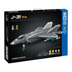 ZHEGAO QJ5072 5072 non  MÁY BAY CHIẾN ĐẤU J-31 bộ đồ chơi xếp lắp ráp ghép mô hình Military Army CHINESE FIGHTER Quân Sự Bộ Đội 1586 khối