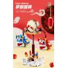 QIZHILE 93003 non  ĐÁNH TRỐNG MÚA LÂN THĂNG BẰNG bộ đồ chơi xếp lắp ráp ghép mô hình Chinese Traditional Festivals LION DANCE Lễ Hội Cổ Truyền