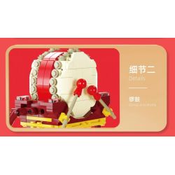 QIZHILE 93003 non  ĐÁNH TRỐNG MÚA LÂN THĂNG BẰNG bộ đồ chơi xếp lắp ráp ghép mô hình Chinese Traditional Festivals LION DANCE Lễ Hội Cổ Truyền