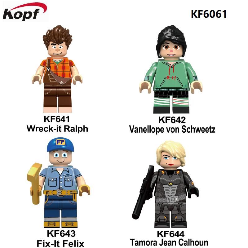 KOPF KF6061 6061 KF641 KF642 KF643 KF644 non Lego VUA HỦY DIỆT BẤT KHẢ CHIẾN BẠI bộ đồ chơi xếp lắp ráp ghép mô hình Collectable Minifigures WRECK-IT RALPH Búp Bê Sưu Tầm