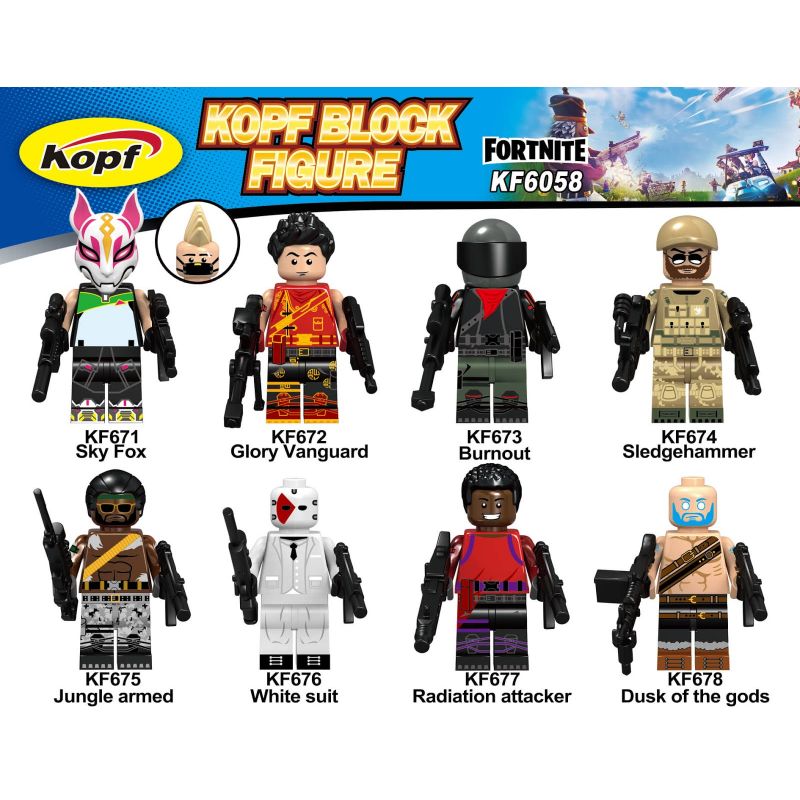 KOPF KF6058 6058 KF671 KF672 KF673 KF674 KF675 KF676 KF677 KF678 non Lego HÀNG TRĂM NGƯỜI 8 ĐÊM PHÁO ĐÀI bộ đồ chơi xếp lắp ráp ghép mô hình Movie & Game FORTNIGHT Phim Và Trò Chơi