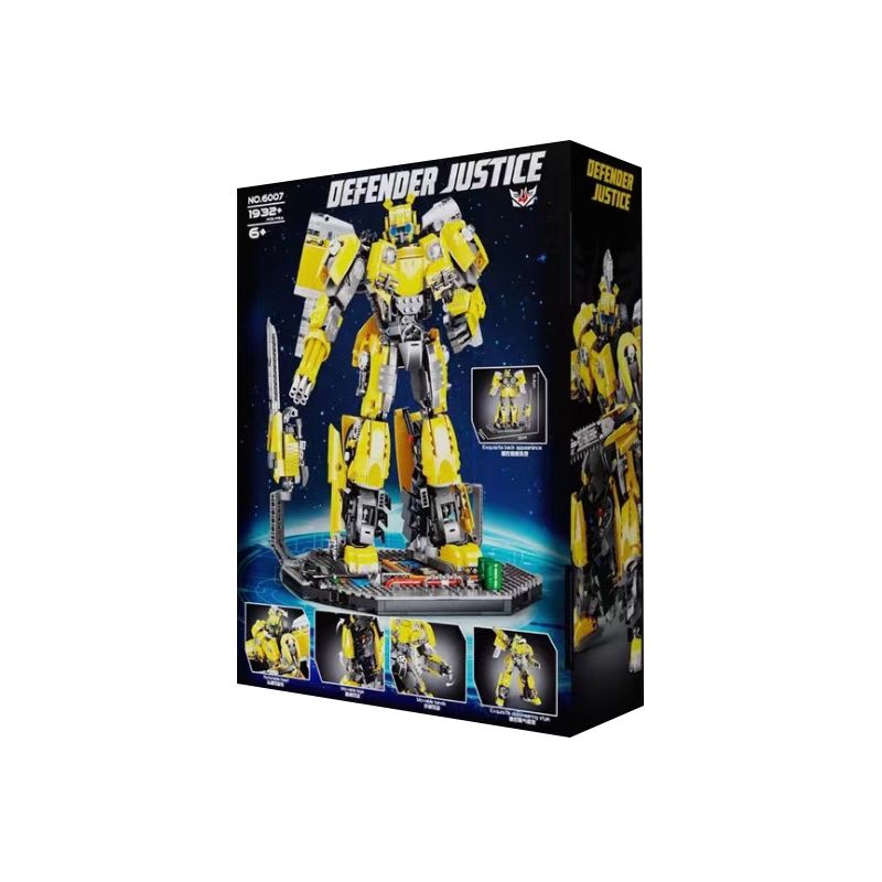 拓乐 6007 non  CON ONG bộ đồ chơi xếp lắp ráp ghép mô hình Transformers DEFENDER JUSTICE Robot Đại Chiến Người Máy Biến Hình 1932 khối