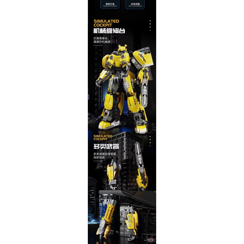 拓乐 6007 non  CON ONG bộ đồ chơi xếp lắp ráp ghép mô hình Transformers DEFENDER JUSTICE Robot Đại Chiến Người Máy Biến Hình 1932 khối