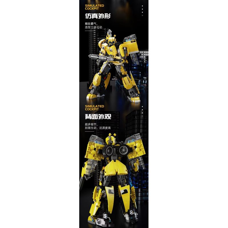 拓乐 6007 non  CON ONG bộ đồ chơi xếp lắp ráp ghép mô hình Transformers DEFENDER JUSTICE Robot Đại Chiến Người Máy Biến Hình 1932 khối