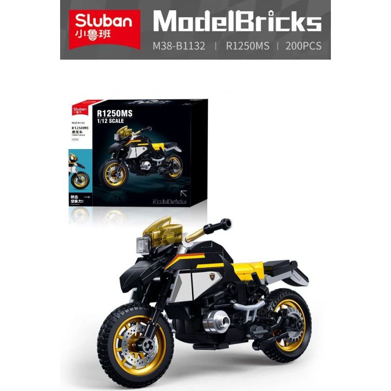 SLUBAN M38-B1132 B1132 1132 M38B1132 38-B1132 non  XE MÁY BMW R1250MS tỷ lệ 1:12 bộ đồ chơi xếp lắp ráp ghép mô hình Racers Đua Tốc Độ 200 khối