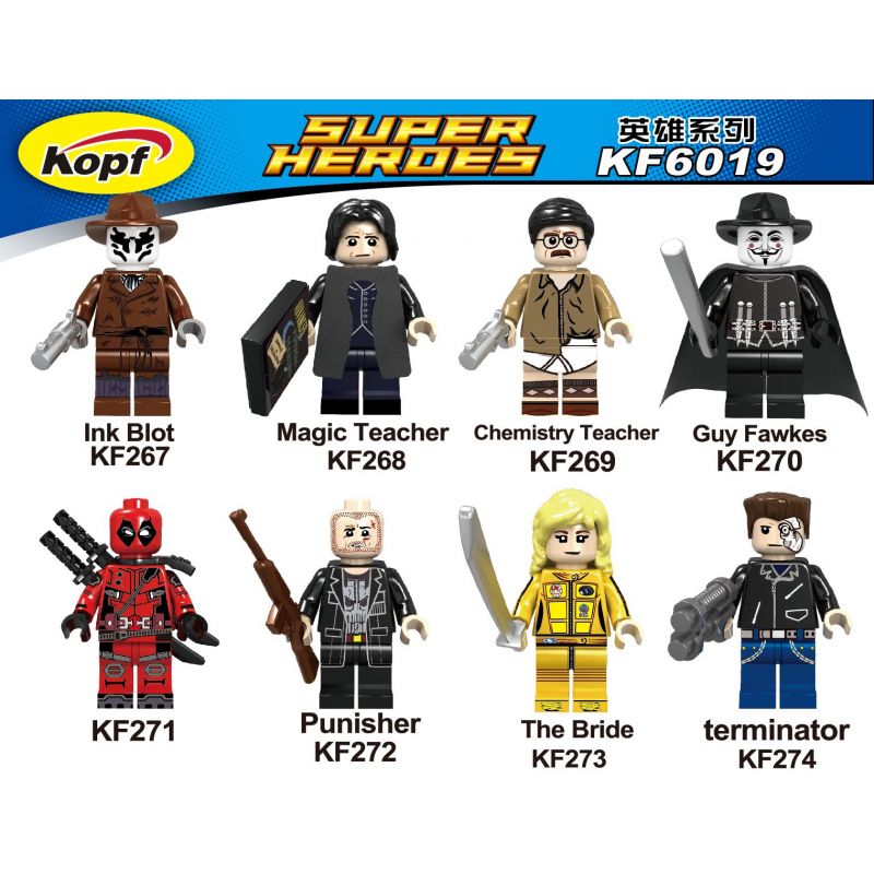 KOPF KF6019 6019 KF267 KF268 KF269 KF270 KF271 KF272 KF273 KF274 non Lego HÀNG TRĂM NGƯỜI 8 SERIES HERO bộ đồ chơi xếp lắp ráp ghép mô hình Movie & Game Phim Và Trò Chơi