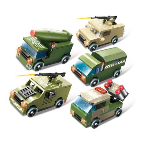 GUDI 50301 non  CÁC MẪU XE CỦA ĐỘI QUÂN SỰ 5 JEEP VIPER TÊN LỬA CHIẾN BINH XUYÊN LỤC ĐỊA VẬN CHUYỂN FENGSHEN BỌC THÉP SẤM SÉT bộ đồ chơi xếp lắp ráp ghép mô hình