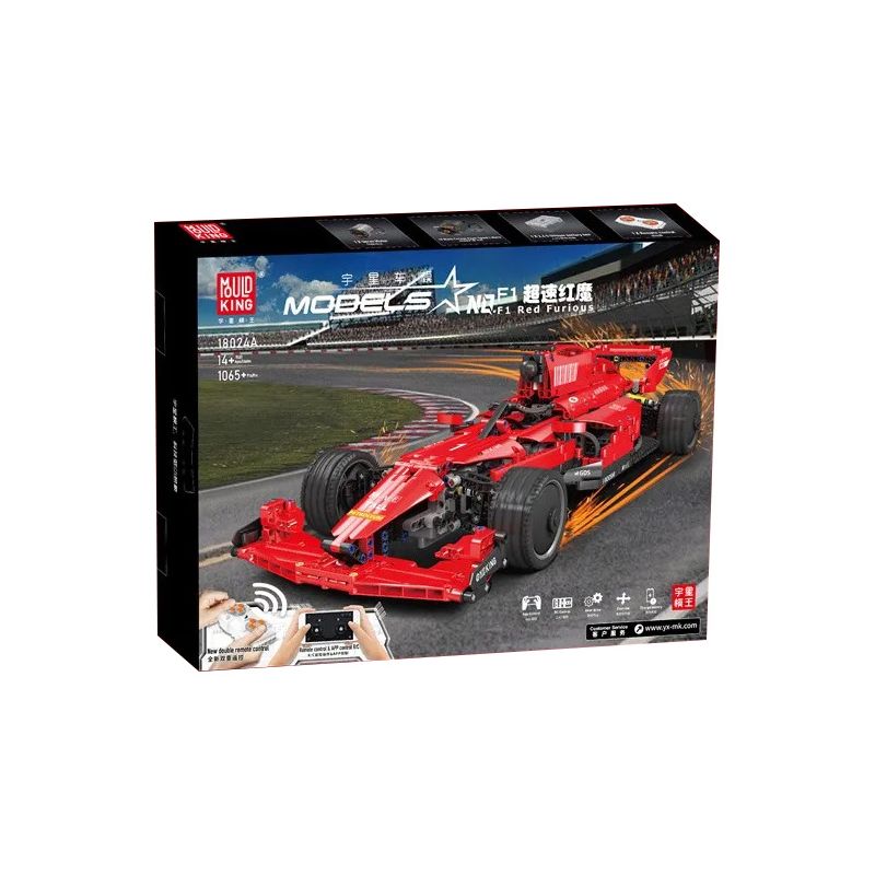 MouldKing 18024A 18024B Mould King 18024A 18024B non Lego XE CÔNG THỨC MỘT bộ đồ chơi xếp lắp ráp ghép mô hình Speed Champions Racing Cars FORMULA 1 Đua Xe Công Thức 1065 khối