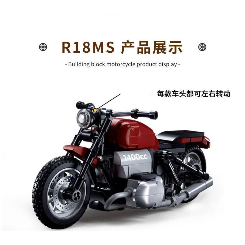 SLUBAN M38-B1131 B1131 1131 M38B1131 38-B1131 non  XE MÁY BMW R18MS tỷ lệ 1:12 bộ đồ chơi xếp lắp ráp ghép mô hình Racers Đua Tốc Độ 222 khối