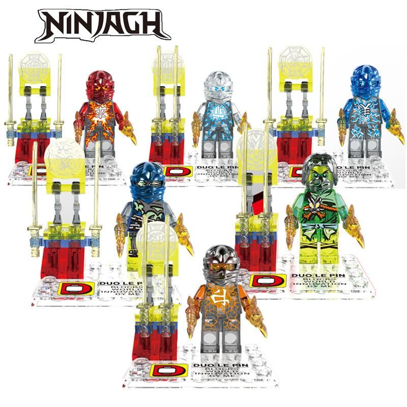 DUO LE PIN DLP9010 9010 non Lego CRYSTAL PHANTOM NINJA MINIFIGURES 6 LOẠI bộ đồ chơi xếp lắp ráp ghép mô hình The Lego Ninjago Movie Ninja Lốc Xoáy