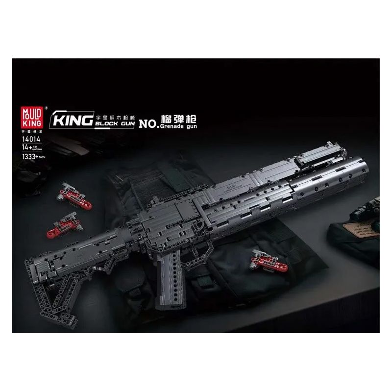 MouldKing 14014 Mould King 14014 non  SÚNG LỰU ĐẠN bộ đồ chơi xếp lắp ráp ghép mô hình Gun GRENADE GUN 1333 khối