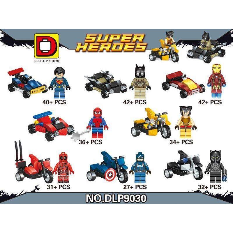 DUO LE PIN DLP9030 9030 non Lego ANH HÙNG SIÊU 8. bộ đồ chơi xếp lắp ráp ghép mô hình Super Heroes Siêu Nhân Anh Hùng