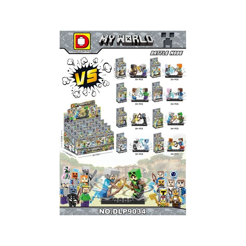 DUO LE PIN DLP9034 9034 non Lego THẾ GIỚI CỦA TÔI LÀ 8 bộ đồ chơi xếp lắp ráp ghép mô hình Minecraft Game Xây Dựng