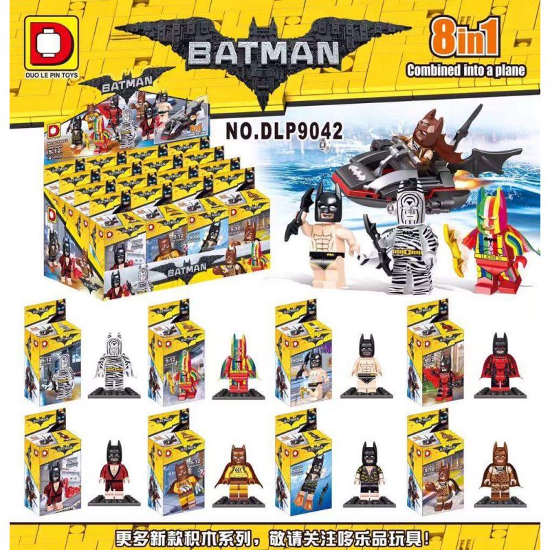 DUO LE PIN DLP9042 9042 non Lego MÔ HÌNH BATMAN 8 bộ đồ chơi xếp lắp ráp ghép mô hình The Lego Batman Movie Người Dơi Bảo Vệ Gotham