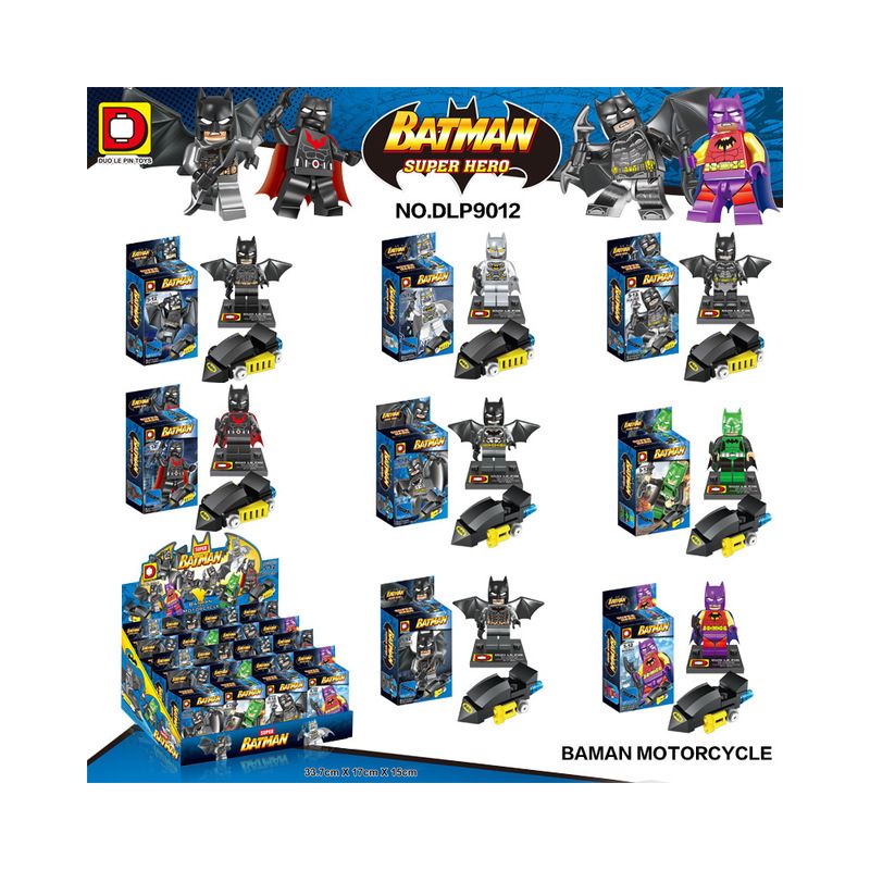 DUO LE PIN DLP9012 9012 non Lego MÔ HÌNH BATMAN 8 bộ đồ chơi xếp lắp ráp ghép mô hình The Lego Batman Movie Người Dơi Bảo Vệ Gotham