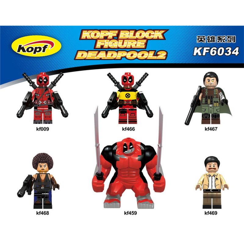 KOPF KF6034 6034 KF009 KF466 KF467 KF468 KF459 KF469 non Lego NGƯỜI PHỤC VỤ CHẾT 2. bộ đồ chơi xếp lắp ráp ghép mô hình Collectable Minifigures DEADPOOL2 Búp Bê Sưu Tầm