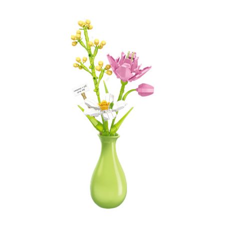 ZHEGAO 622006 non  NHỊP TIM LÃNG MẠN bộ đồ chơi xếp lắp ráp ghép mô hình Flowers BOUGHT Hoa 229 khối