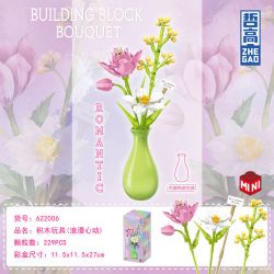 ZHEGAO 622006 non  NHỊP TIM LÃNG MẠN bộ đồ chơi xếp lắp ráp ghép mô hình Flowers BOUGHT Hoa 229 khối