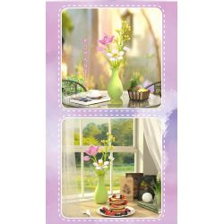 ZHEGAO 622006 non  NHỊP TIM LÃNG MẠN bộ đồ chơi xếp lắp ráp ghép mô hình Flowers BOUGHT Hoa 229 khối