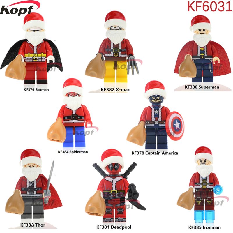 KOPF KF379 KF380 KF381 KF382 KF383 KF384 KF385 KF386 KF6031 6031 non Lego HÀNG TRĂM NGƯỜI 8 SIÊU ANH HÙNG GIÁNG SINH bộ đồ chơi xếp lắp ráp ghép mô hình Super Heroes Siêu Nhân Anh Hùng