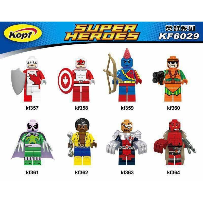 KOPF KF6029 6029 KF357 KF358 KF359 KF360 KF361 KF362 KF363 KF364 non Lego HÀNG TRĂM NGƯỜI 8 SIÊU ANH HÙNG bộ đồ chơi xếp lắp ráp ghép mô hình Marvel Super Heroes Siêu Anh Hùng Marvel