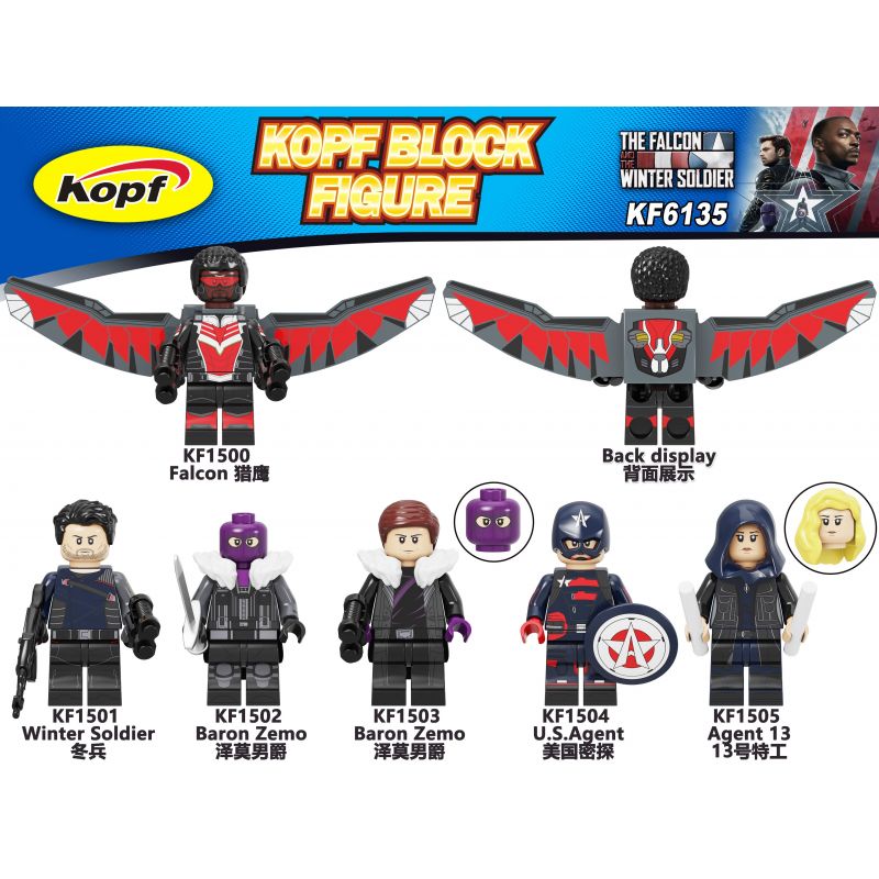 KOPF KF6135 6135 KF1500 1500 KF1501 1501 KF1502 1502 KF1503 1503 KF1504 1504 KF1505 1505 non Lego CHIM ƯNG MÙA ĐÔNG bộ đồ chơi xếp lắp ráp ghép mô hình Collectable Minifigures THE FALCON AND WINTER SOLDIER Búp Bê Sưu Tầm