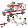 QMAN ENLIGHTEN KEEPPLEY 1118 non  XE CẤP CỨU NGƯỜI TAI NẠN MÔ TÔ bộ đồ chơi xếp lắp ráp ghép mô hình City EMERGENCY TREATMENT Thành Phố 328 khối