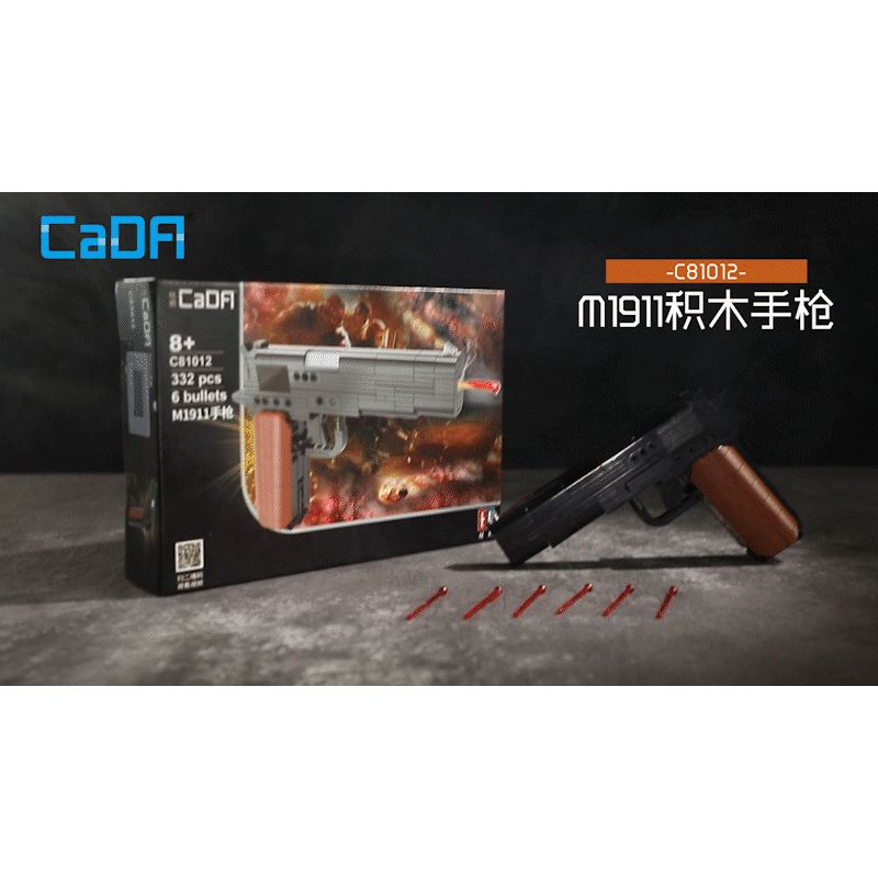 DOUBLEE CADA C81012 81012 non  SÚNG LỤC BÁN TỰ ĐỘNG KIRT M1911 45ACP bộ đồ chơi xếp lắp ráp ghép mô hình Gun 332 khối