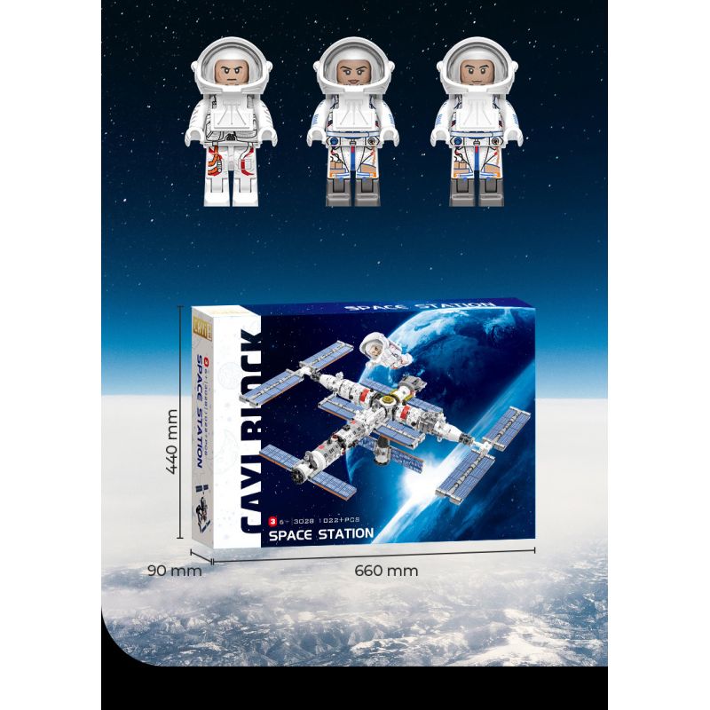 CAYI 3028 non  TRẠM VŨ TRỤ THIÊN CUNG bộ đồ chơi xếp lắp ráp ghép mô hình Space SPACE STATION Thám Hiểm Không Gian 1022 khối