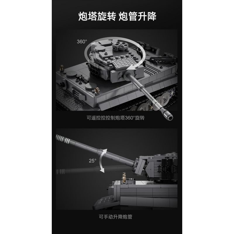 DOUBLEE CADA C61071 61071 non  TIGER TANK 1:35. tỷ lệ 1:35 bộ đồ chơi xếp lắp ráp ghép mô hình Military Army SD.KFZ. 181 TIGER TANK Quân Sự Bộ Đội 925 khối