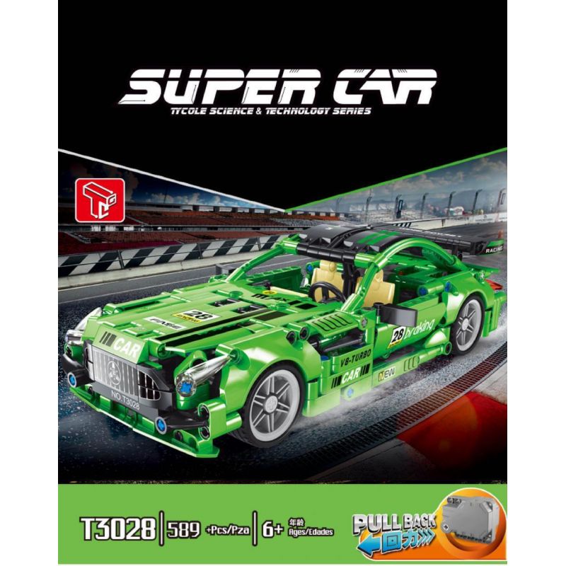 TA GAOLE T3028 3028 non  XE LÙI MERCEDES BENZ AMG GT bộ đồ chơi xếp lắp ráp ghép mô hình  MERCEDES AMG GT Kỹ Thuật Công Nghệ Cao Mô Hình Phương Tiện 589 khối