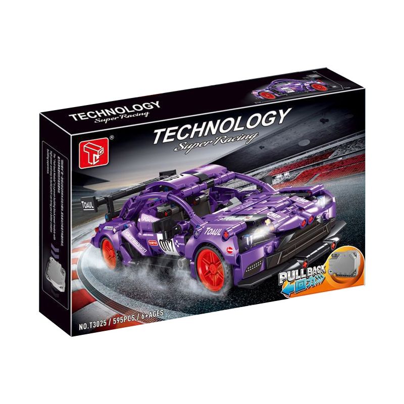 TA GAOLE T3025 3025 non Lego SIÊU XE MÀU TÍM LÙI bộ đồ chơi xếp lắp ráp ghép mô hình Technic SUPER RACING Kỹ Thuật Công Nghệ Cao Mô Hình Phương Tiện 595 khối