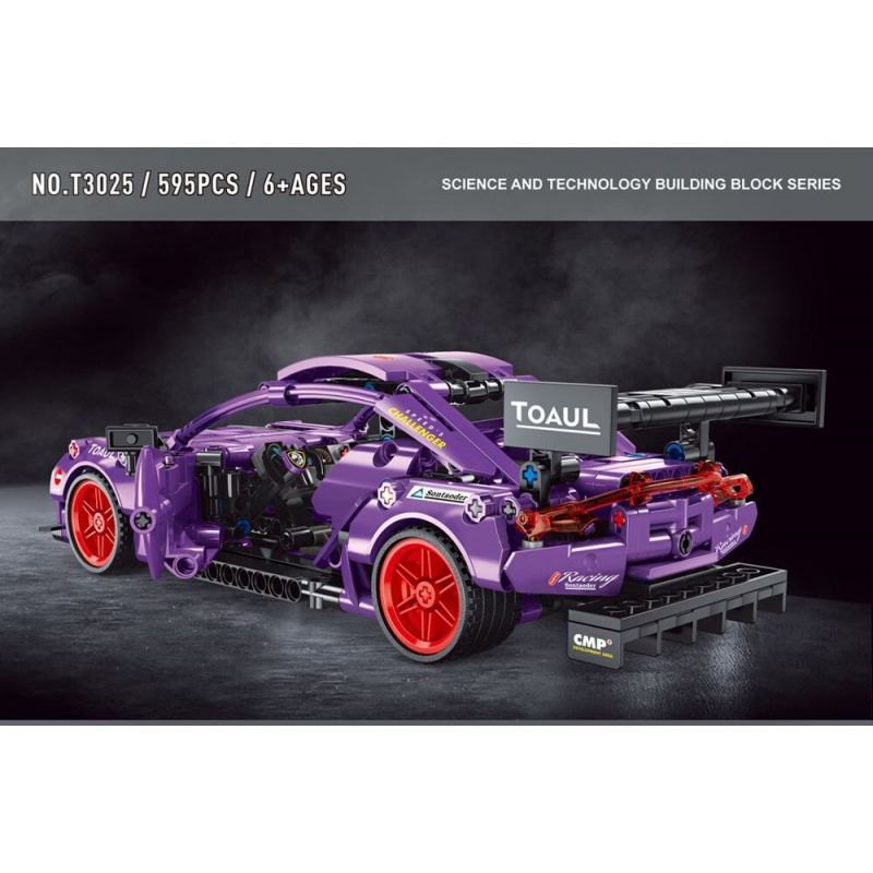 TA GAOLE T3025 3025 non  SIÊU XE MÀU TÍM LÙI bộ đồ chơi xếp lắp ráp ghép mô hình  SUPER RACING Kỹ Thuật Công Nghệ Cao Mô Hình Phương Tiện 595 khối