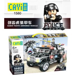 CAYI 1580 non  XE BỌC THÉP HỔ RĂNG KIẾM bộ đồ chơi xếp lắp ráp ghép mô hình Swat Special Force SABER TOOTH ARMORED VEHICLE Đặc Nhiệm 722 khối