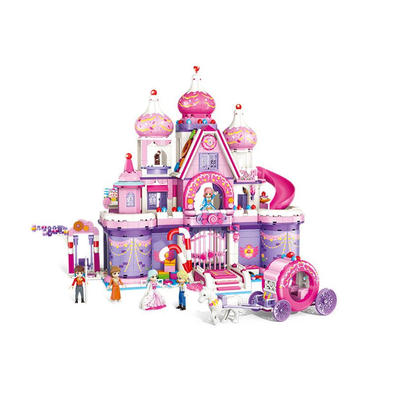 GUDI 30004 non Lego LÂU ĐÀI KẸO TRONG MƠ bộ đồ chơi xếp lắp ráp ghép mô hình PRINCESS CANDY FANTASY CASTLE 976 khối