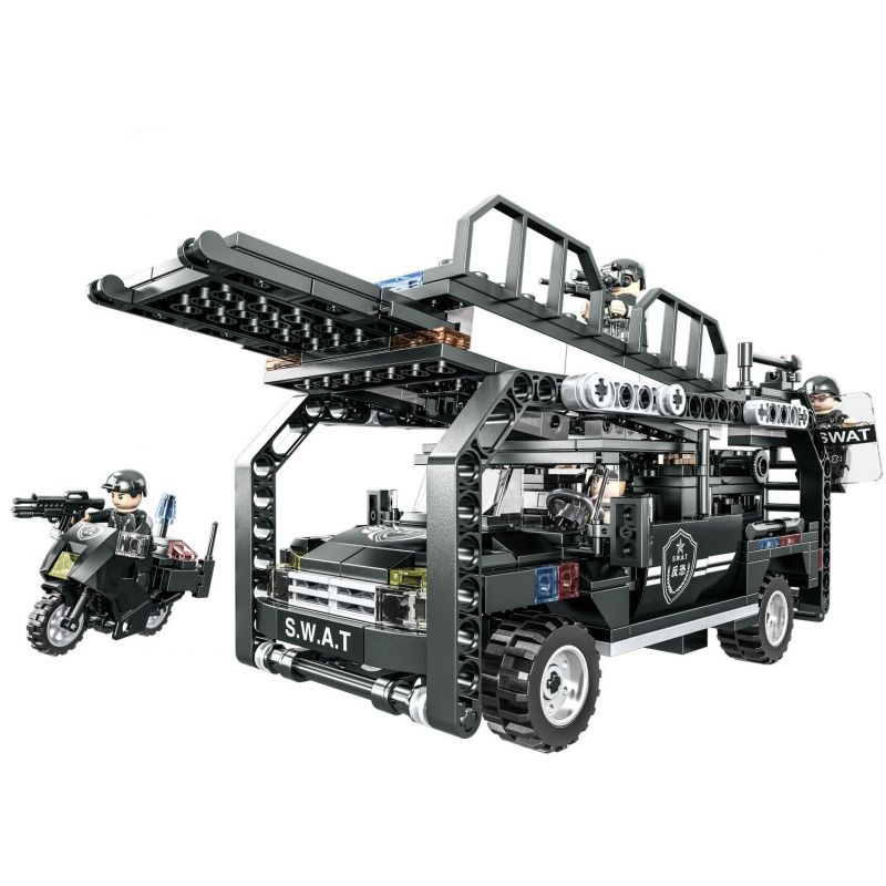 CAYI 1578 non  XE ĐẠP LEO NÚI bộ đồ chơi xếp lắp ráp ghép mô hình Swat Special Force CLIMBING CAR Đặc Nhiệm 516 khối