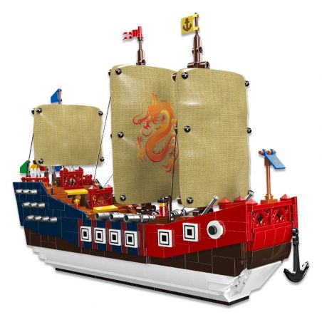 JIESTAR 58001 non  THIẾT GIÁP HẠM TRUNG QUỐC bộ đồ chơi xếp lắp ráp ghép mô hình Creator Expert HEROS SHIP Chuyên Gia Sáng Tạo 921 khối