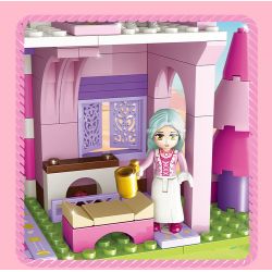 GUDI 30003 non  NGÔI NHÀ KẸO NGỌT NGÀO bộ đồ chơi xếp lắp ráp ghép mô hình PRINCESS CANDY SWEETHEART HOUSE 449 khối